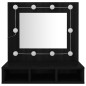 vidaXL Spiegelschrank mit LED Schwarz 60x31,5x62 cm vidaXL Spiegelschrank mit LED Schwarz 60x31,5x62 cm