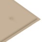 Gartenbank mit Beige Auflage 112 cm Massivholz Teak Gartenbank mit Beige Auflage 112 cm Massivholz Teak