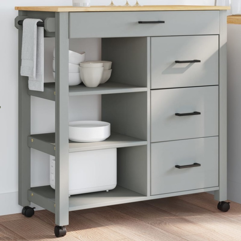vidaXL Küchenwagen MONZA 84x40x90 cm Massivholz Kiefer vidaXL Küchenwagen MONZA 84x40x90 cm Massivholz Kiefer