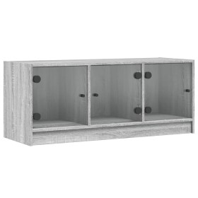 vidaXL TV-Schrank mit Glastüren Grau Sonoma 102x37x42 cm
