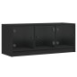 vidaXL TV-Schrank mit Glastüren Schwarz 102x37x42 cm vidaXL TV-Schrank mit Glastüren Schwarz 102x37x42 cm