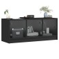 vidaXL TV-Schrank mit Glastüren Schwarz 102x37x42 cm vidaXL TV-Schrank mit Glastüren Schwarz 102x37x42 cm
