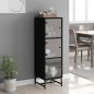 vidaXL Highboard mit Glastüren Schwarz 35x37x120 cm vidaXL Highboard mit Glastüren Schwarz 35x37x120 cm