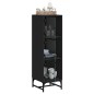 vidaXL Highboard mit Glastüren Schwarz 35x37x120 cm vidaXL Highboard mit Glastüren Schwarz 35x37x120 cm