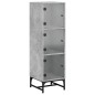 vidaXL Highboard mit Glastüren Betongrau 35x37x120 cm vidaXL Highboard mit Glastüren Betongrau 35x37x120 cm