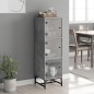 vidaXL Highboard mit Glastüren Betongrau 35x37x120 cm vidaXL Highboard mit Glastüren Betongrau 35x37x120 cm