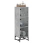 vidaXL Highboard mit Glastüren Betongrau 35x37x120 cm vidaXL Highboard mit Glastüren Betongrau 35x37x120 cm