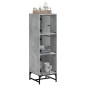 vidaXL Highboard mit Glastüren Betongrau 35x37x120 cm vidaXL Highboard mit Glastüren Betongrau 35x37x120 cm