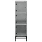 vidaXL Highboard mit Glastüren Betongrau 35x37x120 cm vidaXL Highboard mit Glastüren Betongrau 35x37x120 cm