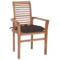 Essstühle 4 Stk. mit Taupe Kissen Massivholz Teak Essstühle 4 Stk. mit Taupe Kissen Massivholz Teak