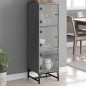 vidaXL Highboard mit Glastüren Grau Sonoma 35x37x120 cm vidaXL Highboard mit Glastüren Grau Sonoma 35x37x120 cm