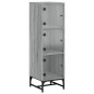 vidaXL Highboard mit Glastüren Grau Sonoma 35x37x120 cm vidaXL Highboard mit Glastüren Grau Sonoma 35x37x120 cm