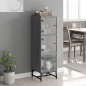 vidaXL Highboard mit Glastüren Grau Sonoma 35x37x120 cm vidaXL Highboard mit Glastüren Grau Sonoma 35x37x120 cm