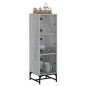vidaXL Highboard mit Glastüren Grau Sonoma 35x37x120 cm vidaXL Highboard mit Glastüren Grau Sonoma 35x37x120 cm