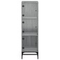 vidaXL Highboard mit Glastüren Grau Sonoma 35x37x120 cm vidaXL Highboard mit Glastüren Grau Sonoma 35x37x120 cm