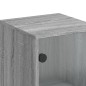 vidaXL Highboard mit Glastüren Grau Sonoma 35x37x120 cm vidaXL Highboard mit Glastüren Grau Sonoma 35x37x120 cm