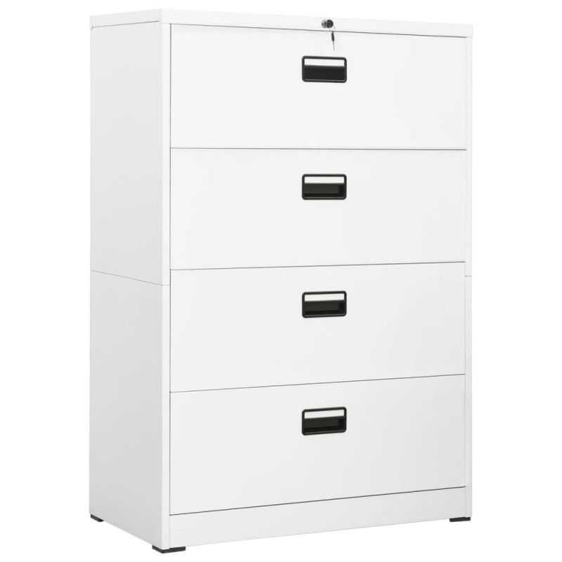 vidaXL Aktenschrank Weiß 90x46x134 cm Stahl vidaXL Aktenschrank Weiß 90x46x134 cm Stahl