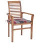 Essstühle 2 Stk. Rote Karomuster-Kissen Massivholz Teak Essstühle 2 Stk. Rote Karomuster-Kissen Massivholz Teak