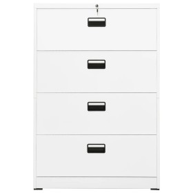 vidaXL Aktenschrank Weiß 90x46x134 cm Stahl