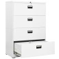 vidaXL Aktenschrank Weiß 90x46x134 cm Stahl vidaXL Aktenschrank Weiß 90x46x134 cm Stahl
