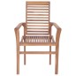 Essstühle 2 Stk. Rote Karomuster-Kissen Massivholz Teak Essstühle 2 Stk. Rote Karomuster-Kissen Massivholz Teak