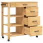vidaXL Küchenwagen MONZA 84x40x90 cm Massivholz Kiefer vidaXL Küchenwagen MONZA 84x40x90 cm Massivholz Kiefer