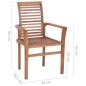 Essstühle 2 Stk. Rote Karomuster-Kissen Massivholz Teak Essstühle 2 Stk. Rote Karomuster-Kissen Massivholz Teak