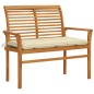 Gartenbank mit Cremeweißer Auflage 112 cm Massivholz Teak Gartenbank mit Cremeweißer Auflage 112 cm Massivholz Teak