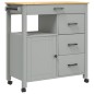 vidaXL Küchenwagen MONZA 84x40x90 cm Massivholz Kiefer vidaXL Küchenwagen MONZA 84x40x90 cm Massivholz Kiefer