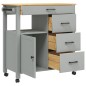 vidaXL Küchenwagen MONZA 84x40x90 cm Massivholz Kiefer vidaXL Küchenwagen MONZA 84x40x90 cm Massivholz Kiefer