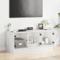 vidaXL TV-Schrank mit Glastüren Weiß 102x37x42 cm vidaXL TV-Schrank mit Glastüren Weiß 102x37x42 cm