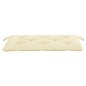Gartenbank mit Cremeweißer Auflage 112 cm Massivholz Teak Gartenbank mit Cremeweißer Auflage 112 cm Massivholz Teak