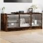 vidaXL TV-Schrank mit Glastüren Räuchereiche 102x37x42 cm vidaXL TV-Schrank mit Glastüren Räuchereiche 102x37x42 cm