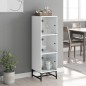 vidaXL Highboard mit Glastüren Weiß 35x37x120 cm vidaXL Highboard mit Glastüren Weiß 35x37x120 cm