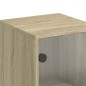 vidaXL Highboard mit Glastüren Sonoma-Eiche 35x37x120 cm vidaXL Highboard mit Glastüren Sonoma-Eiche 35x37x120 cm