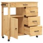 vidaXL Küchenwagen MONZA 84x40x90 cm Massivholz Kiefer vidaXL Küchenwagen MONZA 84x40x90 cm Massivholz Kiefer