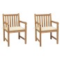 vidaXL Gartenstühle 2 Stk. mit Cremeweißen Kissen Massivholz Teak vidaXL Gartenstühle 2 Stk. mit Cremeweißen Kissen Massivholz Teak