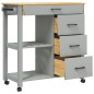 vidaXL Küchenwagen MONZA 84x40x90 cm Massivholz Kiefer vidaXL Küchenwagen MONZA 84x40x90 cm Massivholz Kiefer