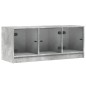 vidaXL TV-Schrank mit Glastüren Betongrau 102x37x42 cm vidaXL TV-Schrank mit Glastüren Betongrau 102x37x42 cm