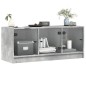 vidaXL TV-Schrank mit Glastüren Betongrau 102x37x42 cm vidaXL TV-Schrank mit Glastüren Betongrau 102x37x42 cm