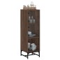 vidaXL Highboard mit Glastüren Braun Eichen-Optik 35x37x120 cm vidaXL Highboard mit Glastüren Braun Eichen-Optik 35x37x120 cm