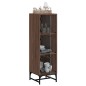 vidaXL Highboard mit Glastüren Braun Eichen-Optik 35x37x120 cm vidaXL Highboard mit Glastüren Braun Eichen-Optik 35x37x120 cm
