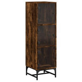 vidaXL Highboard mit Glastüren Räuchereiche 35x37x120 cm