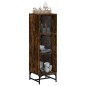 vidaXL Highboard mit Glastüren Räuchereiche 35x37x120 cm vidaXL Highboard mit Glastüren Räuchereiche 35x37x120 cm