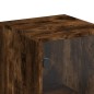 vidaXL Highboard mit Glastüren Räuchereiche 35x37x120 cm vidaXL Highboard mit Glastüren Räuchereiche 35x37x120 cm