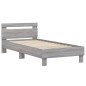vidaXL Bettgestell mit Kopfteil Grau Sonoma 90x190 cm Holzwerkstoff vidaXL Bettgestell mit Kopfteil Grau Sonoma 90x190 cm Holzwerkstoff