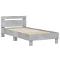 vidaXL Bettgestell mit Kopfteil Betongrau 90x190 cm Holzwerkstoff vidaXL Bettgestell mit Kopfteil Betongrau 90x190 cm Holzwerkstoff