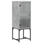 vidaXL Beistellschrank mit Glastür Betongrau 35x37x100 cm