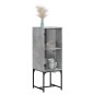 vidaXL Beistellschrank mit Glastür Betongrau 35x37x100 cm
