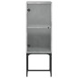 vidaXL Beistellschrank mit Glastür Betongrau 35x37x100 cm